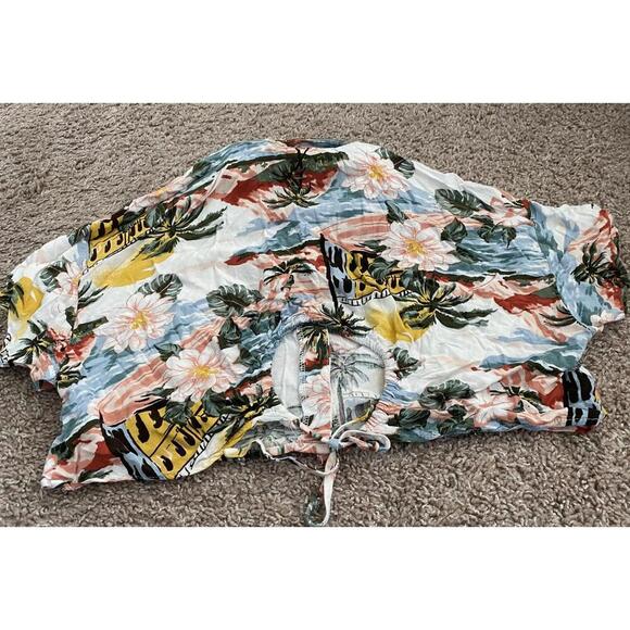 O.L.M. Floral Print Button-Up Crop Top - Size S - Picture 2 of 4
